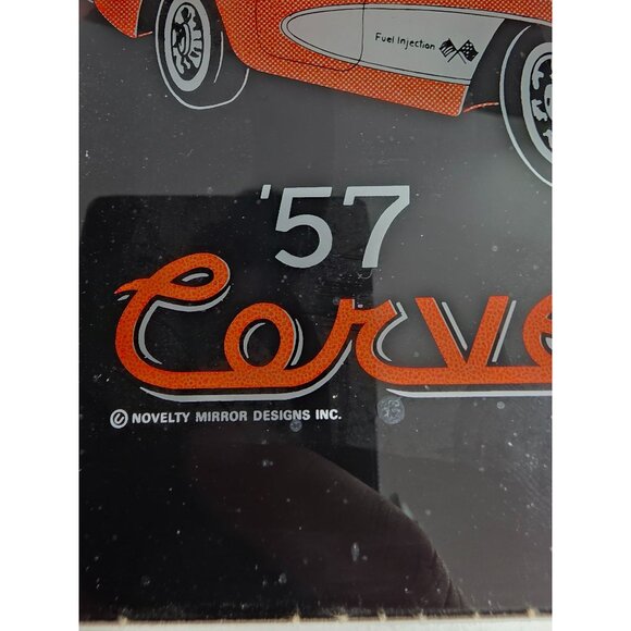 1957 Corvette Mirror Wall Art Gold Design Novelty Mirror Designs Retro 7x7 Vtg - Picture 3 of 5